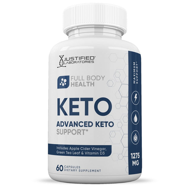 Full Body Health Keto ACV Pills 1275Mg Alternative to Gummies Dietary Supplement 60 Capsules