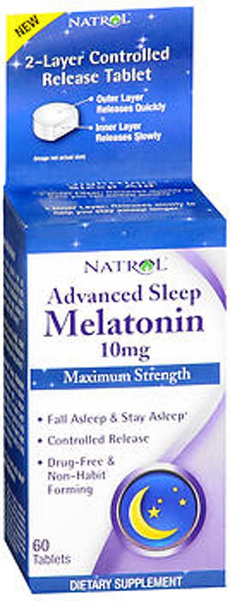 Natrol Advanced Sleep Melatonin 10Mg Time Release Tablets, 60 Ct