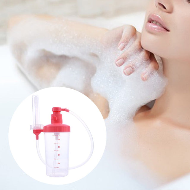HES 350Ml/500Ml Vaginal Clearner Graduated Pump Head Soft Nozzle Healthy Butt Vagina Cleaning Products Spray for Female