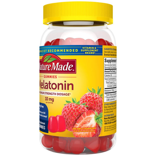 Nature Made Melatonin 10Mg per Serving Melatonin Gummies, 100% Drug Free Sleep Aid, 120 Ct