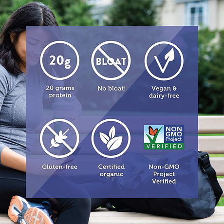 Genuine Health Fermented Organic Vegan Proteins+, Unflavored Protein Powder, 20G Protein, 21.16 Ounce Tub, 20 Servings