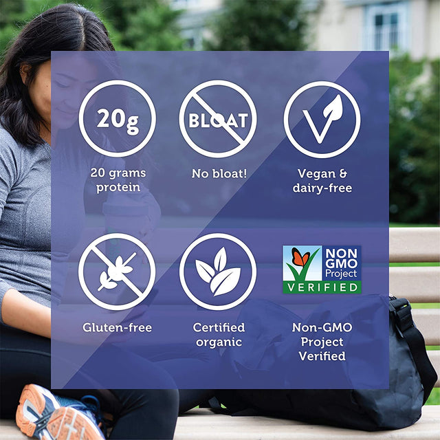 Genuine Health Fermented Organic Vegan Proteins+, Unflavored Protein Powder, 20G Protein, 21.16 Ounce Tub, 20 Servings