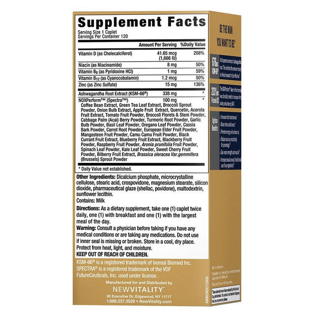 Ageless Male Max Total Testosterone and Nitric Oxide Booster - 120 Caplets