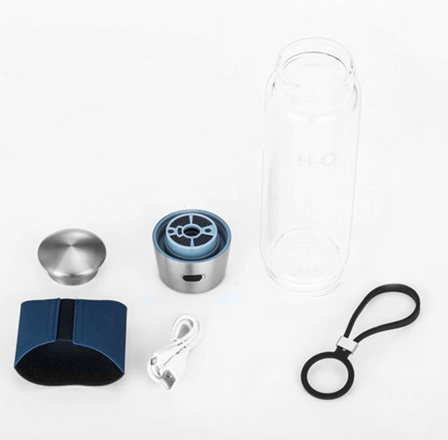 High Concentration Hydrogen-Rich Water Cup SPE Ion Membrane Alkaline Water Purifier Micro-Electrolysis Water Glass 450Ml