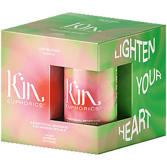 Kin Euphorics Drink - Infused with Adaptogens, Nootropics, and Botanics - Kin Bloom (4 Drinks, 8 Fl. Oz. Each)