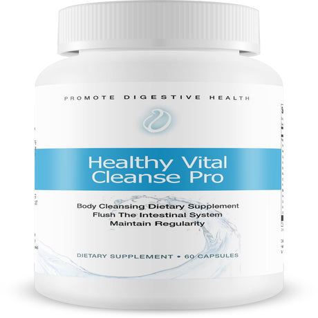 Healthy Vital Cleanse Pro - Potent and Effective Probiotic Formula - Detox and Cleanse Safely - Colon Cleanse and Detoxification- 60 Capsules for Women and Men