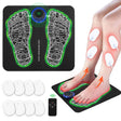 EMS Foot Massager Mat for Neuropathy-Foot Stimulator Massager with Remote Control, 2-In-1 Back Massager & Legs Foot Circulation Device for Pain Relief Fasciitis, Muscles Relaxation with 8 Pcs Pads