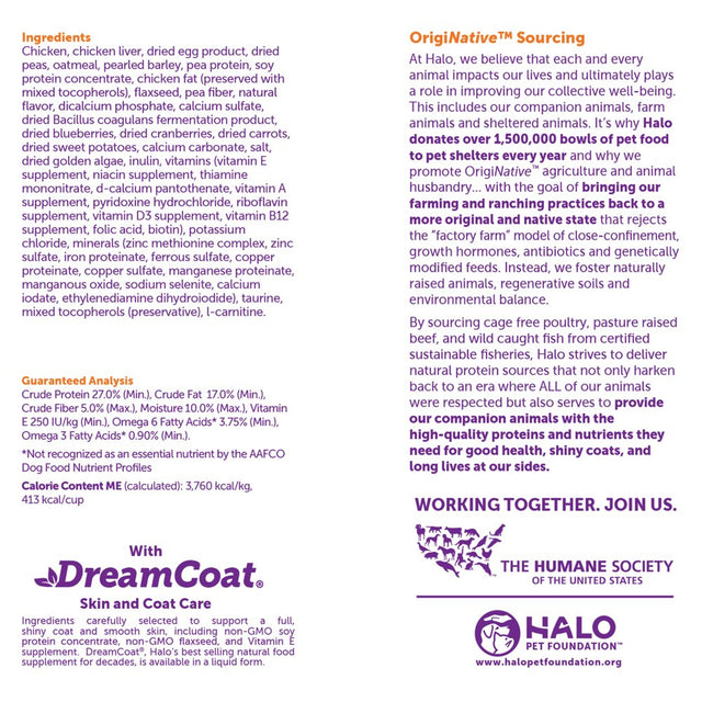 Halo Purely for Pets Spot'S Stew Wholesome Chicken Toy & Small Breed Dry Dog Food, 4 Lb