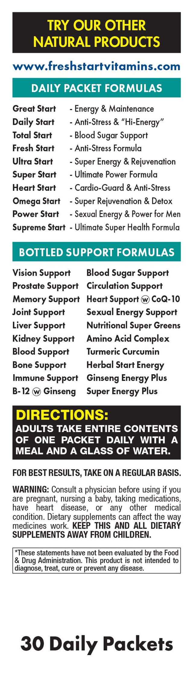 Heart Start - Complete Daily Vitamin Pack - Heart, Circulation, Cardiovascular Support, Immune Booster (30 Packets)