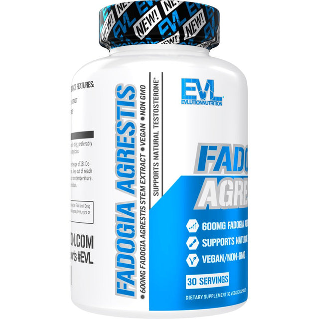 Fadogia Agrestis 600Mg 10:1 Extract - Invigorating Fadogia Agrestis Extract Pills for Increased Strength Drive Power and Performance - Evlution Nutrition Testosterone Booster for Men