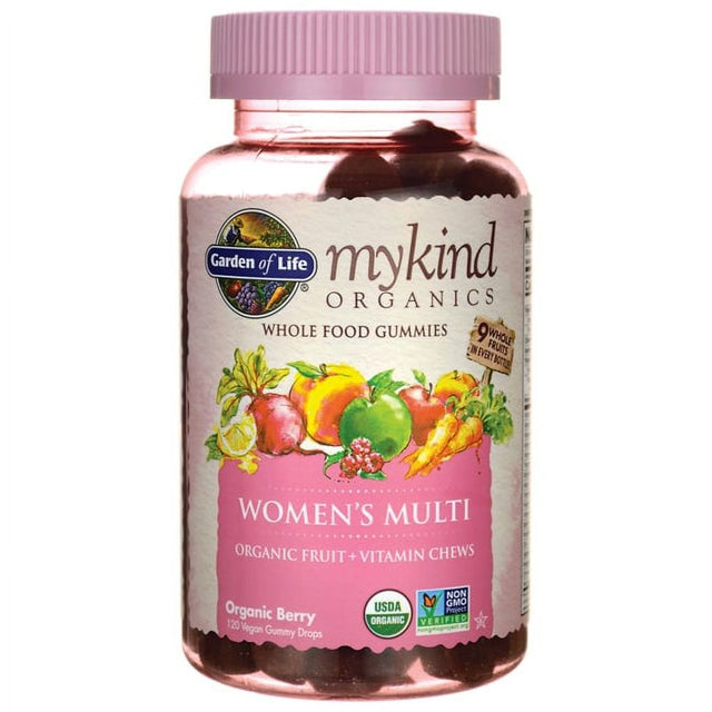 Garden of Life Mykind Organics Women'S Gummy Multi, Berry, 120 Organic Fruit Chews