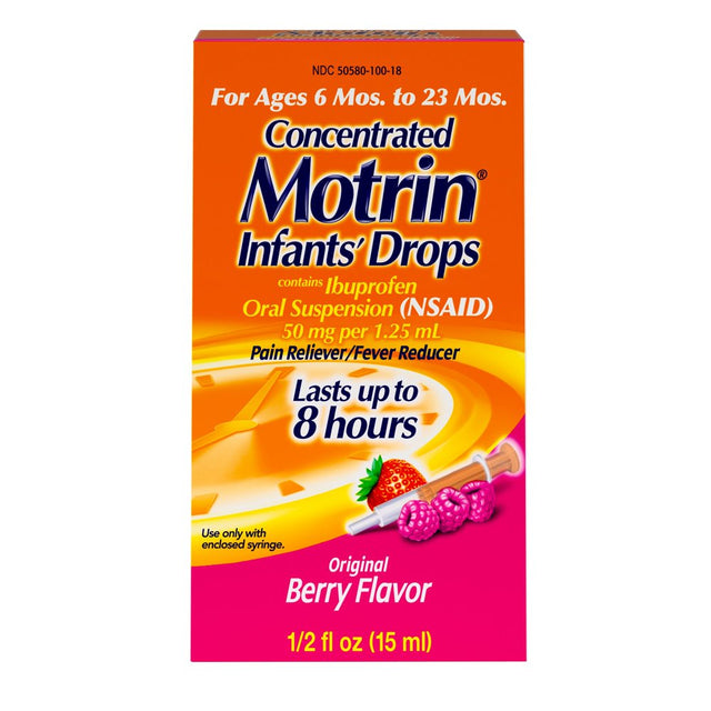 Infants' Motrin Concentrated Drops, Fever Reducer, Ibuprofen, Berry Flavored.5Oz