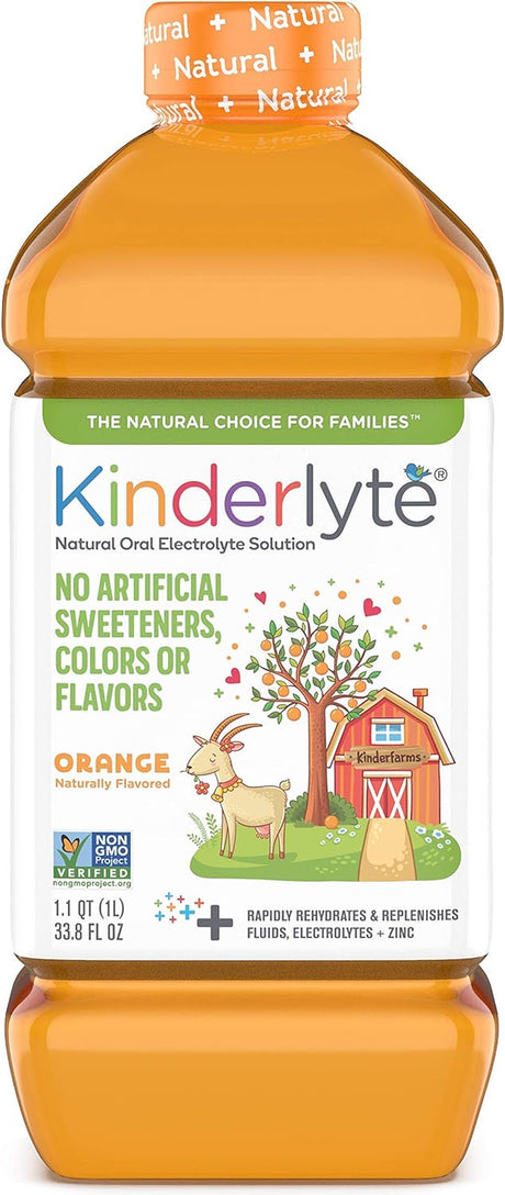 Kinderlyte | Natural Pediatric Electrolyte Solution | Doctor-Formulated for Rapid Rehydration | No Artificial Sweeteners, Colors or Flavors | Kid-Friendly Taste | 1-Pack | Orange