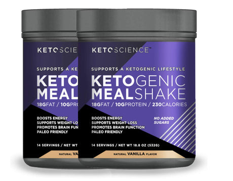 Keto Science Ketogenic Meal Shake, Vanilla, 18.8 Oz (Pack of 2)