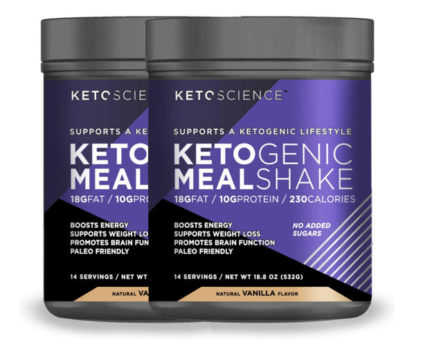 Keto Science Ketogenic Meal Shake, Vanilla, 18.8 Oz (Pack of 2)