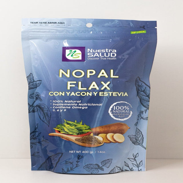 Nopal Flax plus Linaza Yacon & Stevia Flaxseed Fiber Sugar Balance Blend Digestive Blend 100% Natural Diabetisana Blends (16Oz)