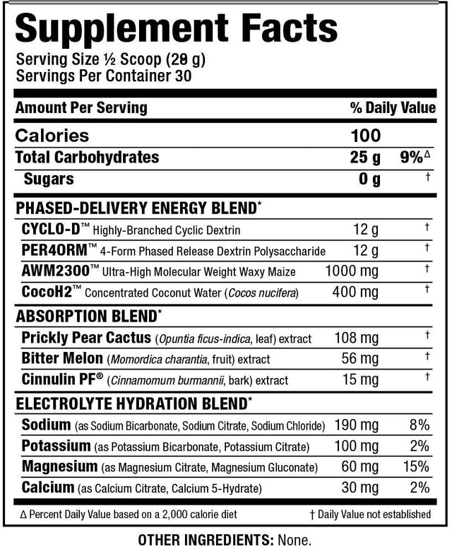ALLMAX CARBION+, Unflavored - 700 G - High-Performance Training Fuel - Boosts Hydration, Performance & Recovery - with 25 G Carbs & Zero Sugar - 25 Servings