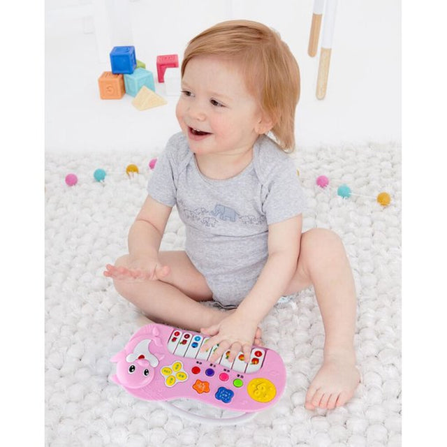 Gaia Organ Piano Magic Toy Learning & Education Baby Stories, New Early Education Puzzle Dolphin Music Electronic Toy Musical Instrument | Pink
