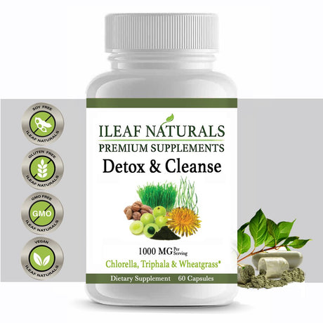Ileaf Naturals Detox & Cleanse with Organic Triphala - 60 Veggie Capsules