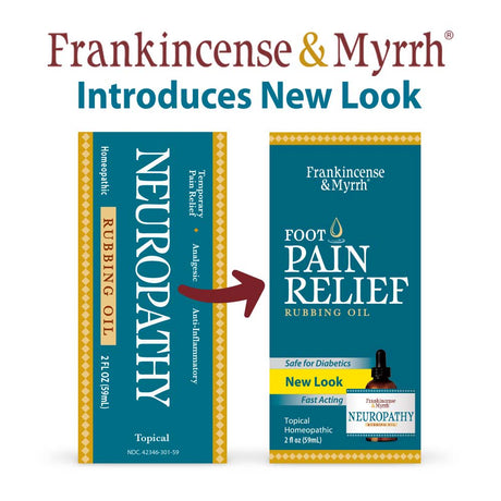 Frankincense & Myrrh Foot Pain Relief - Neuropathy Rubbing Oil, 2Fl Oz
