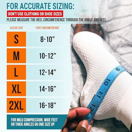 KEMFORD Ankle Compression Sleeve - 20-30Mmhg Open Toe Compression Socks for Swelling, Plantar Fasciitis, Sprain, Neuropathy - Brace for Women and Men