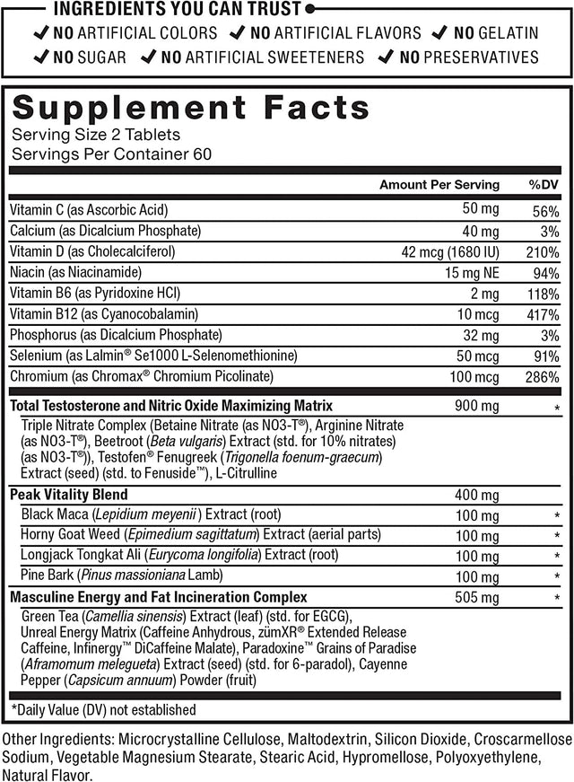 FORCE FACTOR Test X180 Ignite V2, 3-Pack, Testosterone Booster and Fat Burner for Men, Testosterone Supplement with Nitrates to Burn Fat, Build Muscle, Boost Energy and Performance, 360 Tablets