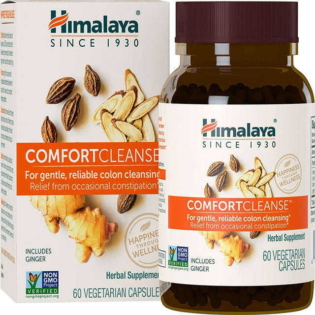 Himalaya Comfort Cleanse for Detox, Gentle Colon Cleanse & Occasional Constipation, 500 Mg, 60 Capsules, 1 Month Supply