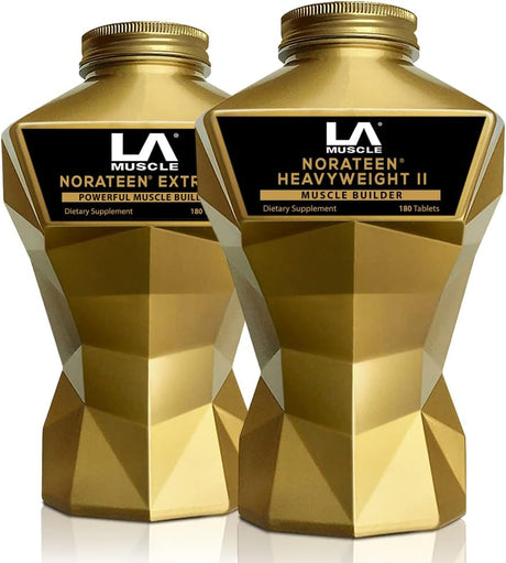 LA Muscle the Norateen Combo II - Extreme Natural Testosterone Booster Muscle Building Anabolic Supplement Stack for Stamina, Endurance, Strength and Fast Muscle Gain - 360 Pills