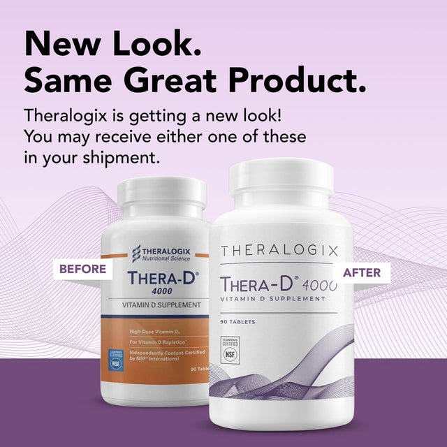 Thera-D 4000 Vitamin D Supplement | 4,000 IU Vitamin D3 Tablets - 90 Day Supply