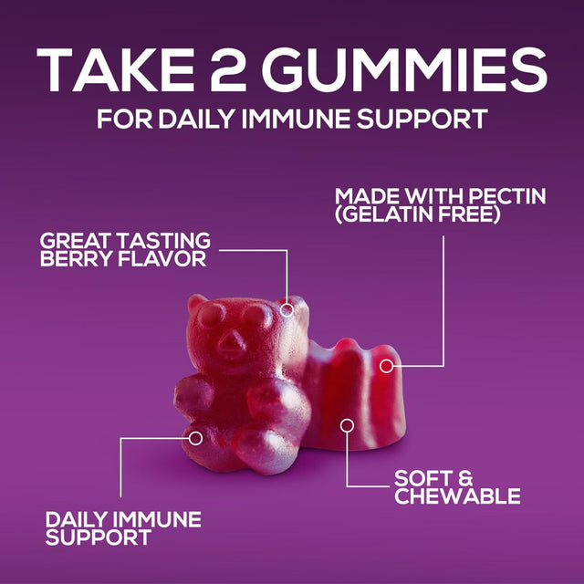 Nature’S Sambucus Elderberry Gummies, Immune Support for Kids and Adults, Max 35:1 Extract, Equivalent to 4200Mg of Elderberries, Black Elderberry Vitamin Supplement, Vegan, Non-Gmo - 120 Gummies