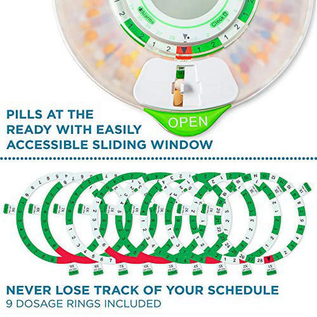 Livefine 28-Day Automatic Pill Dispenser with Upgraded LCD Display, Key Lock, Sound & Light for Prescriptions, Medication, Vitamins, Supplements & More