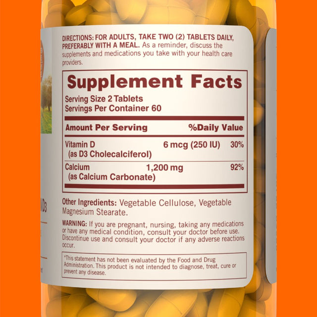 Sundown Calcium 600 Mg Vitamin D3, 120 Tablets