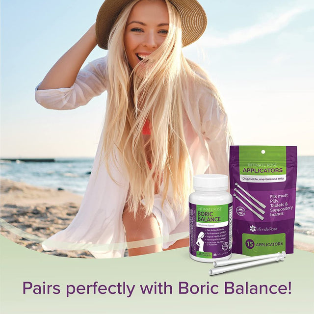 Intimate Rose 30 Count Vaginal Suppository Applicators, Individually Wrapped, Disposable Applicator - Fits Most Boric Acid Suppositories and More, From, Pack of 30