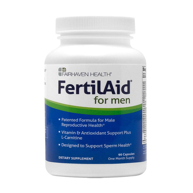 Fertilaid for Men, Male Fertility Supplement and Multivitamin for Sperm Count, Motility and Morphology, 90 Veg Capsules, 1 Month Supply