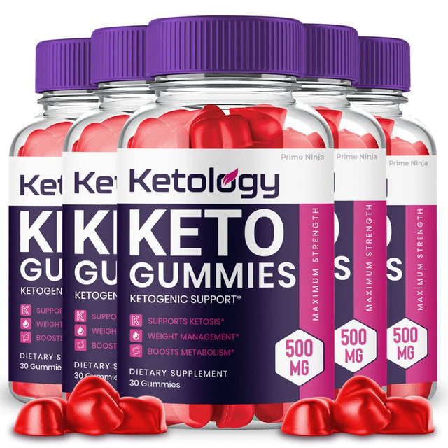 Ketology Keto Gummies, Weight Loss Supplement, Powerful Formula, Maximum Strength (5 Pack)
