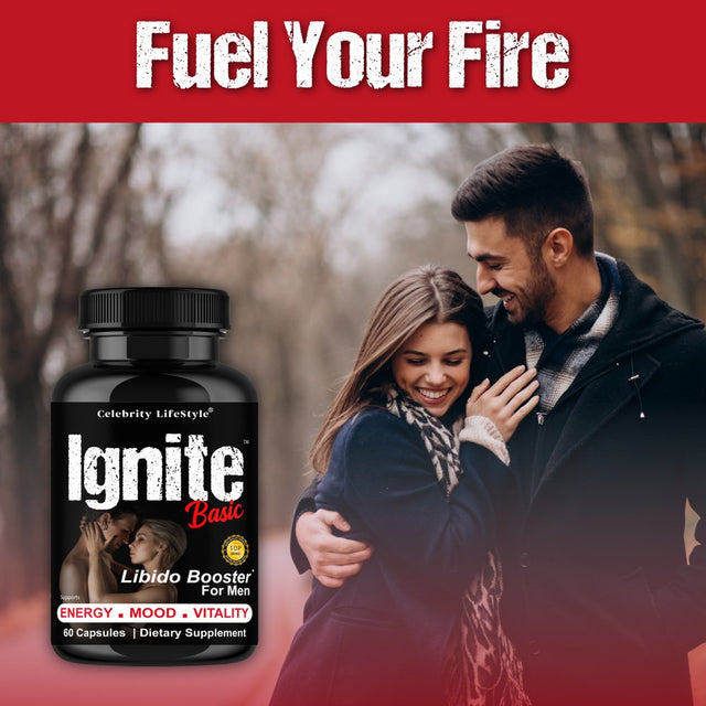 Ignite Basic Testosterone Booster for Men, Support Libido, Strength, Male Enhancing Supplement 60 Capsules