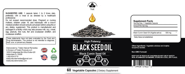 High Potency Black Cumin Seed Oil