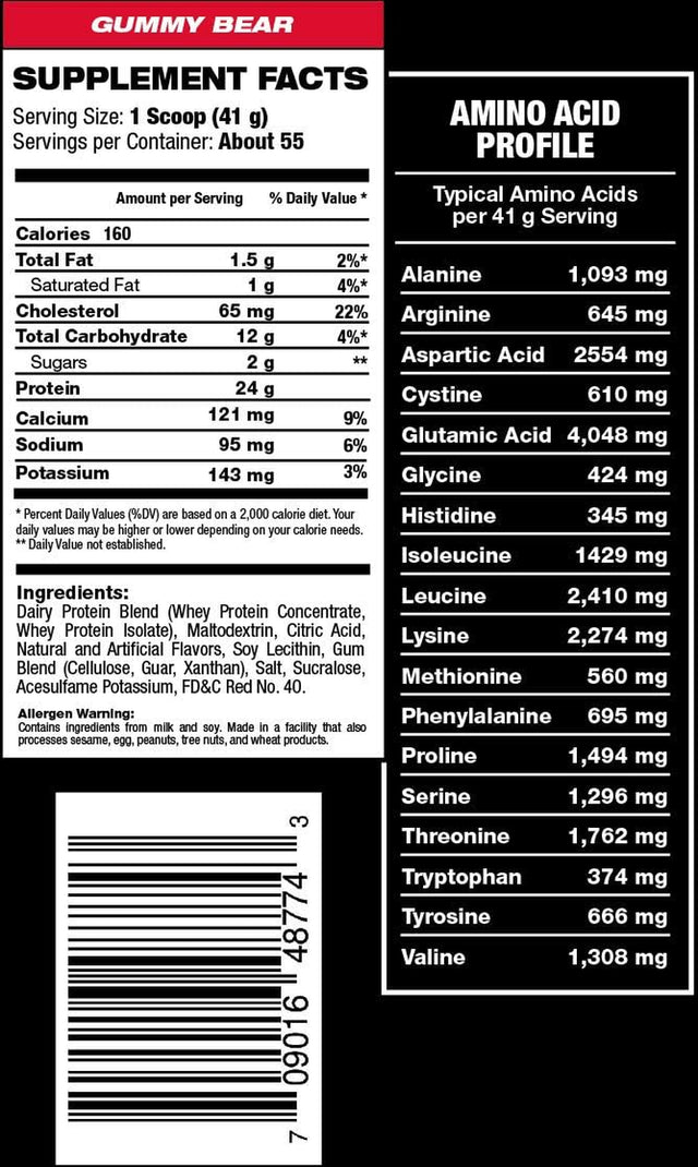 100% True Whey, Gummy Bear, 5 Pound