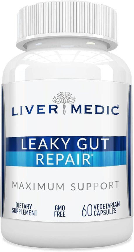 Leaky Gut Repair (60 Capsules) – Glutamine Capsules W/ Slippery Elm and Marshmallow Root - Leaky Gut Repair Supplements for IBS Relief, Bloating, Heartburn, & Gut Health – Vegetarian Capsules