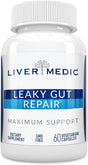Leaky Gut Repair (60 Capsules) – Glutamine Capsules W/ Slippery Elm and Marshmallow Root - Leaky Gut Repair Supplements for IBS Relief, Bloating, Heartburn, & Gut Health – Vegetarian Capsules
