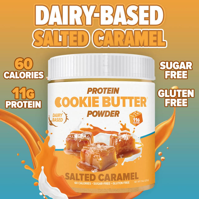 Flexible Dieting Lifestyle Whey Protein Cookie Butter Powder - Salted Caramel | Keto-Friendly, Low Carb, Sugar-Free, Gluten-Free | Easy to Mix, Bake and Spread | 7.9Oz