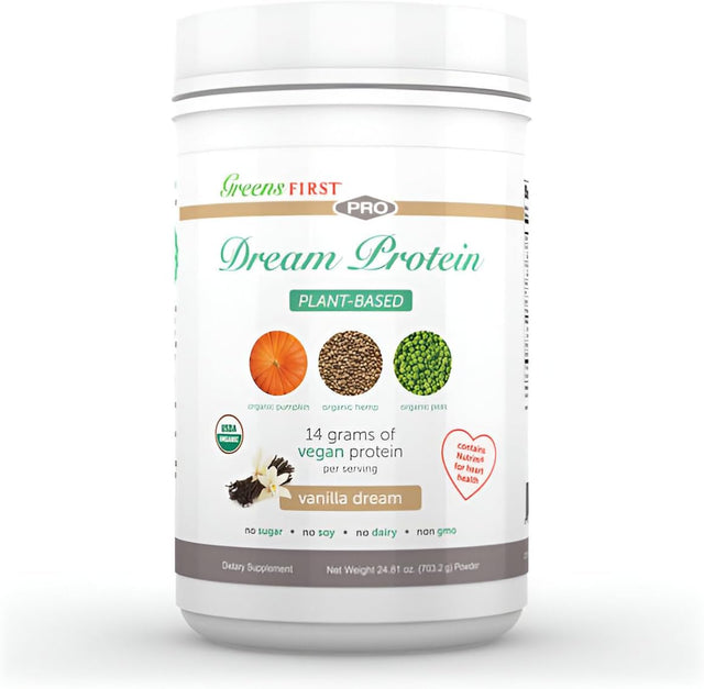 Greens First Dream Protein Plant Based – USDA Organic Dietary Supplement – Vegan Protein Powder – Nutritional