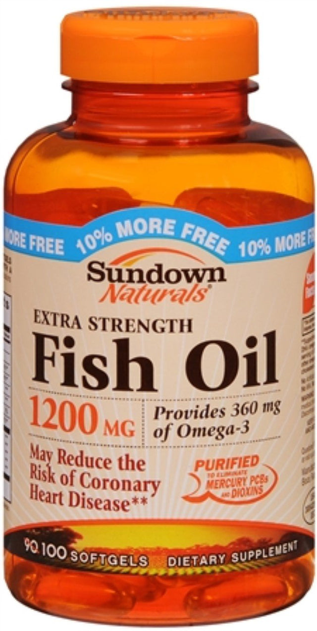 Sundown Naturals Fish Oil 1200 Mg with Natural Omega-3 Softgels 90 Soft Gels - (Pack of 2)