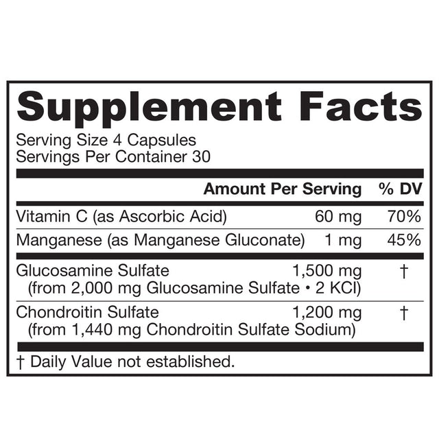 Jarrow Formulas Glucosamine and Chondroitin, Supports Joint Health, 120 Caps
