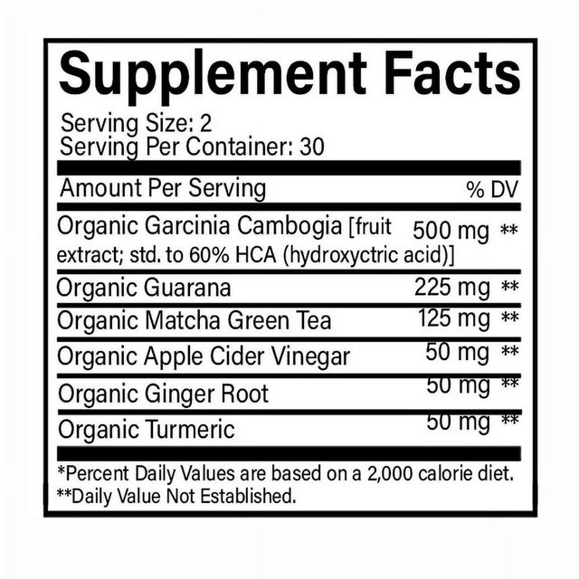 Ileafnaturals Garcinia Cambogia with Matcha Green Tea & ACV - 60 Veggie Capsules