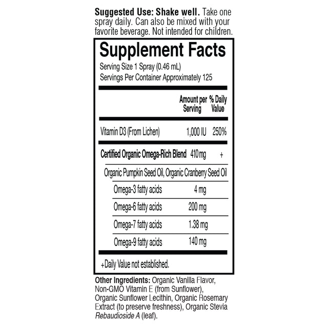 Garden of Life Mykind Organics Vegan D3 Spray, 2Oz Liquid