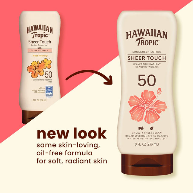 Hawaiian Tropic Sheer Touch Ultra Radiance Lotion Sunscreen SPF 50, 8Oz