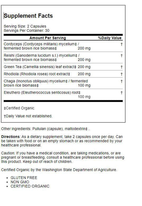Host Defense Mushrooms Myco Botanicals Energy 60 Caps