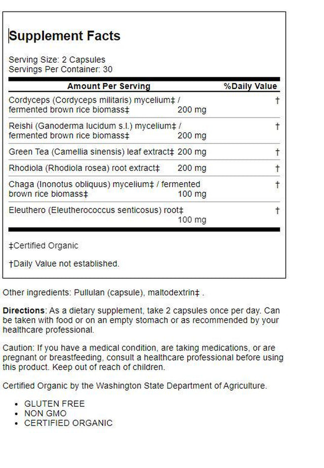 Host Defense Mushrooms Myco Botanicals Energy 60 Caps