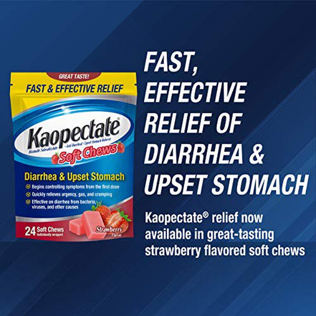 Kaopectate Soft Chews, Bismuth Subsalicylate, Anti-Diarrheal and Upset Stomach Reliever - 24 Count